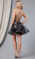 Floral-Print A-Line Short Homecoming Dress 5038S