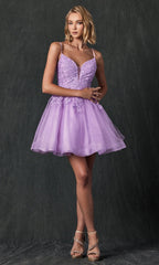 Short Lace-Up Babydoll Homecoming Dress 859