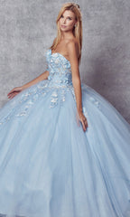 Juliet 1435 Strapless Ball Gown Quinceañera Dress