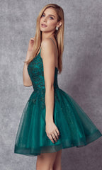 Short Lace-Up Babydoll Homecoming Dress 859