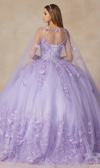 Juliet 1442 Quinceañera Dress with Sheer Cape