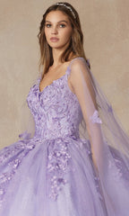 Juliet 1442 Quinceañera Dress with Sheer Cape
