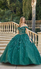 Juliet Glitter Emerald Green Quince Dress 1443