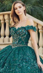 Juliet Glitter Emerald Green Quince Dress 1443