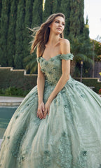 Juliet 1445 Sage Green Quinceañera Dress Ball Gown