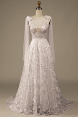 Ball-Gown/Princess Illusion Court Train Lace Wedding Dress with Bowknot Sexy