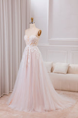 Detachable A Line Sweetheart Tulle Wedding Dress with Lace Off Shoulder