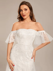 Custom Size Off Shoulder Bodycon Mermaid Lace Wedding Dress