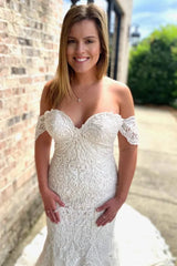 Embroidered Sweetheart Mermaid Long Wedding Dress