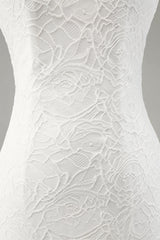Ivory Mermaid Spaghetti Straps Long Wedding Dress with Slit Sexy