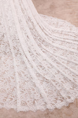 Ivory A Line Square Neck Corset Lace Chapel Train Bridal Dresses With Long Sleeves Beautiful