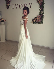 Sexy Chiffon Wedding Dress Slit Skirt, Bridal Gown ,Dresses For Brides