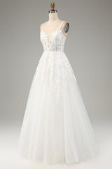 Ivory Ball-Gown Off The Shoulder Beaded Wedding Dress With Appliques Sexy