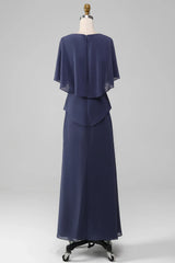 Sheath/Column Scoop Tea-Length Chiffon Mother of the Bride Dress