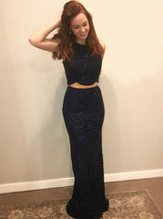 Mermaid Open Back Red Elastic Satin Long Beading Prom Dress