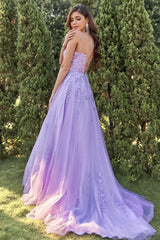 Wholesale A-Line Double Straps Lace Up Long Prom Dress With Appliques prom dresses shops