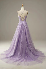 Wholesale A-Line Double Straps Lace Up Long Prom Dress With Appliques prom dresses shops