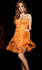 Jovani Short Strapless Designer Party Dress 04109