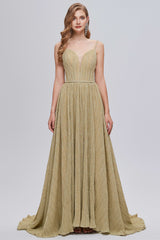 Sexy V-Neck Backless A-Line Long Formal Dress