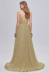 Sexy V-Neck Backless A-Line Long Formal Dress