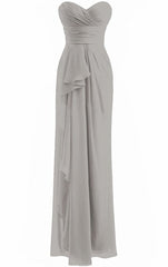 Klassieke Bourgondische Sweetheart Empire geplooide vloerlengte Chiffon bruidsmeisje jurken