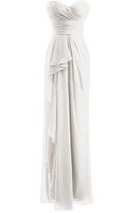 Klassieke Bourgondische Sweetheart Empire geplooide vloerlengte Chiffon bruidsmeisje jurken
