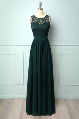 Dark Green Lace Long Dress