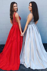 Prom Dress with Pocketes, Prom Dresses, Graduation School Party Gown