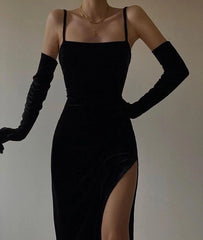 Modest Mermaid Black Straps Prom Dresses 22th Birthday Outfit P408