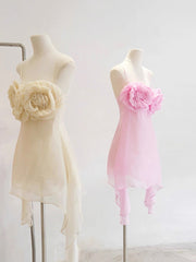 Cute A Line Spaghetti Straps Pink Mini Party Dresses Short Formal Homecoming Dresses Night Chic Elegant Short Dresses Cocktail Dress 16th Birthday Outfits Tulle Hoco Dresses DH2775
