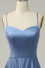 A Line Halter Long Bridesmaid Dress