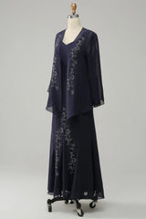 Two Piece Sparkly Beaded Mother of the Bride Dress