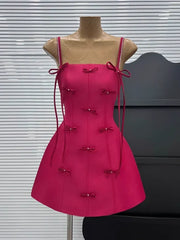 New Fashion Bow Design A-line Spaghetti Strap Party Dresses Homecoming Dresses, HZ1024