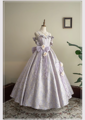 Gorgeous Lilac Sweet 16 Quinceanera A-Line Sweetheart Pearl 3D Flowers Spaghetti Strap Evening Dress Ball Gown HZ1024