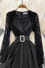 Black Lace Long Sleeve Dress