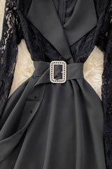 Black Lace Long Sleeve Dress