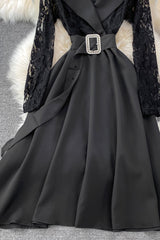 Black Lace Long Sleeve Dress
