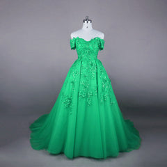 Gorgeous Sequin Lace Sweetheart Off The Shoulder Tulle Evening Gowns