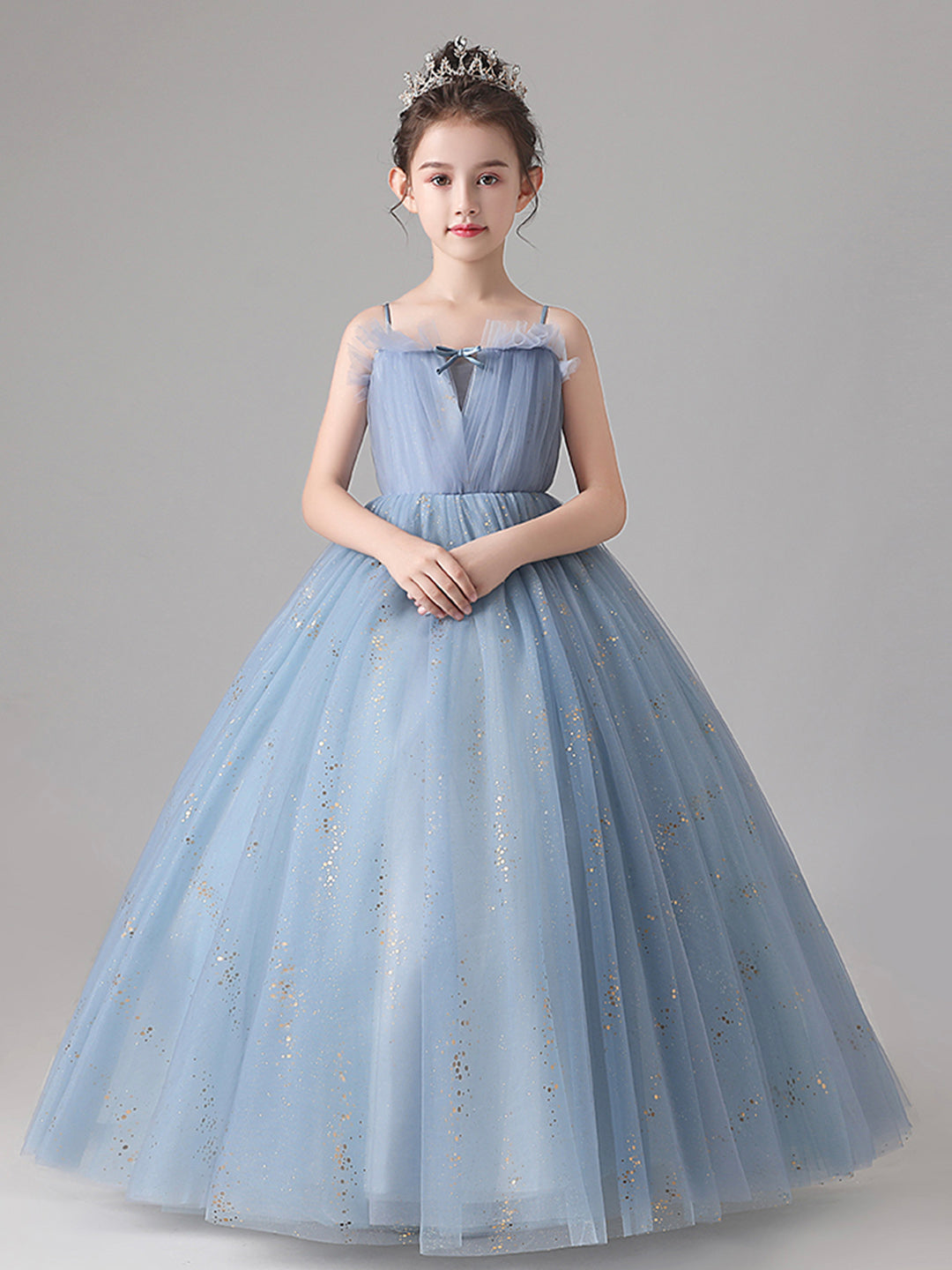 Blue Tulle Flower Girl Dress