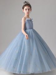 Blue Tulle Flower Girl Dress