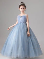 Blue Tulle Flower Girl Dress