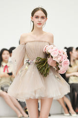 Cute Tulle Short Prom Dresses, A-Line Homecoming Dresses