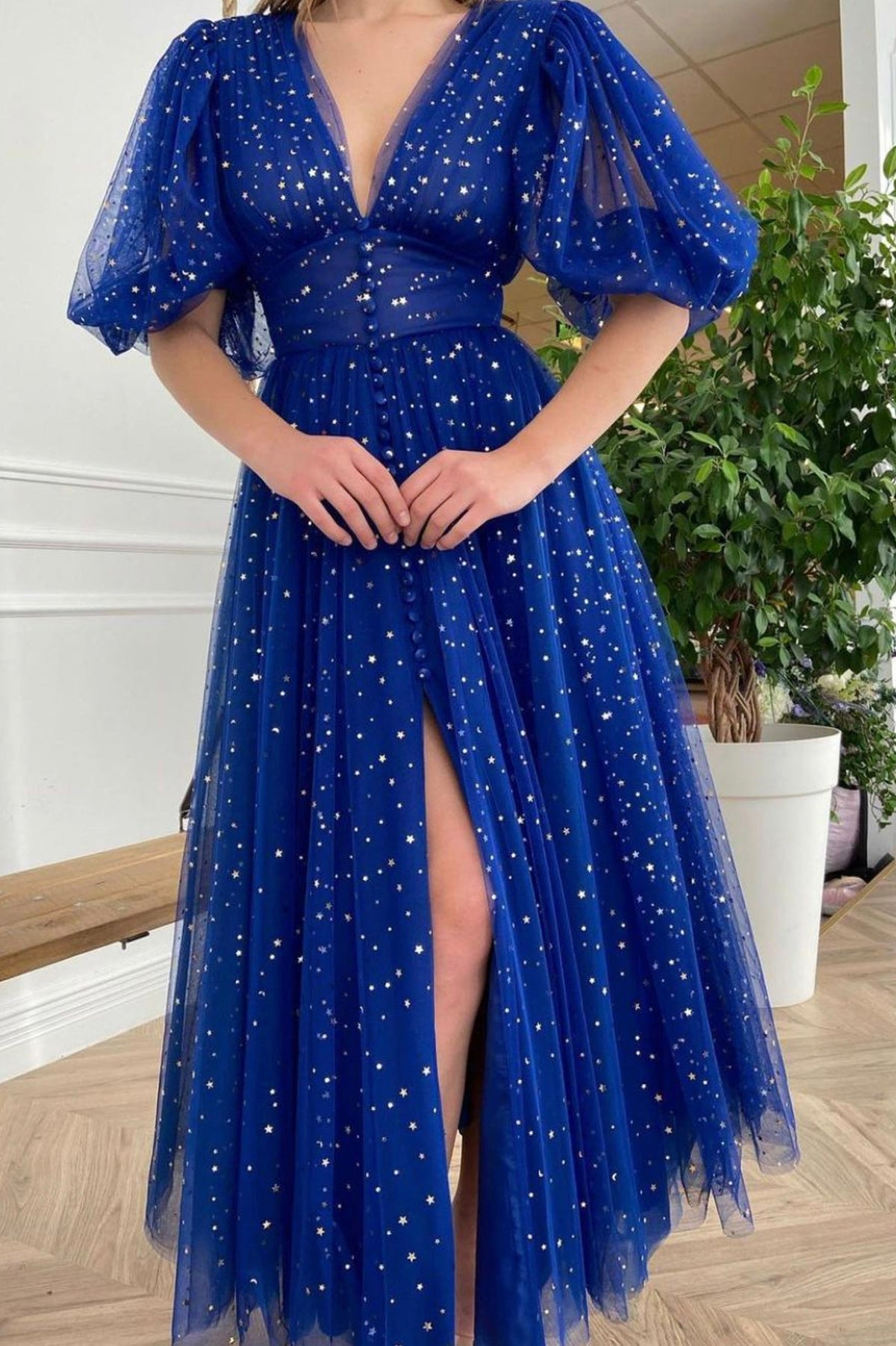 Cute V-Neck Tulle Short Prom Dresses, A-Line Graduation Homecoming Dresses