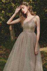 Cute Tulle Short A-Line Prom Dress, Champagne Homecoming Party Dress