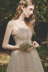 Cute Tulle Short A-Line Prom Dress, Champagne Homecoming Party Dress
