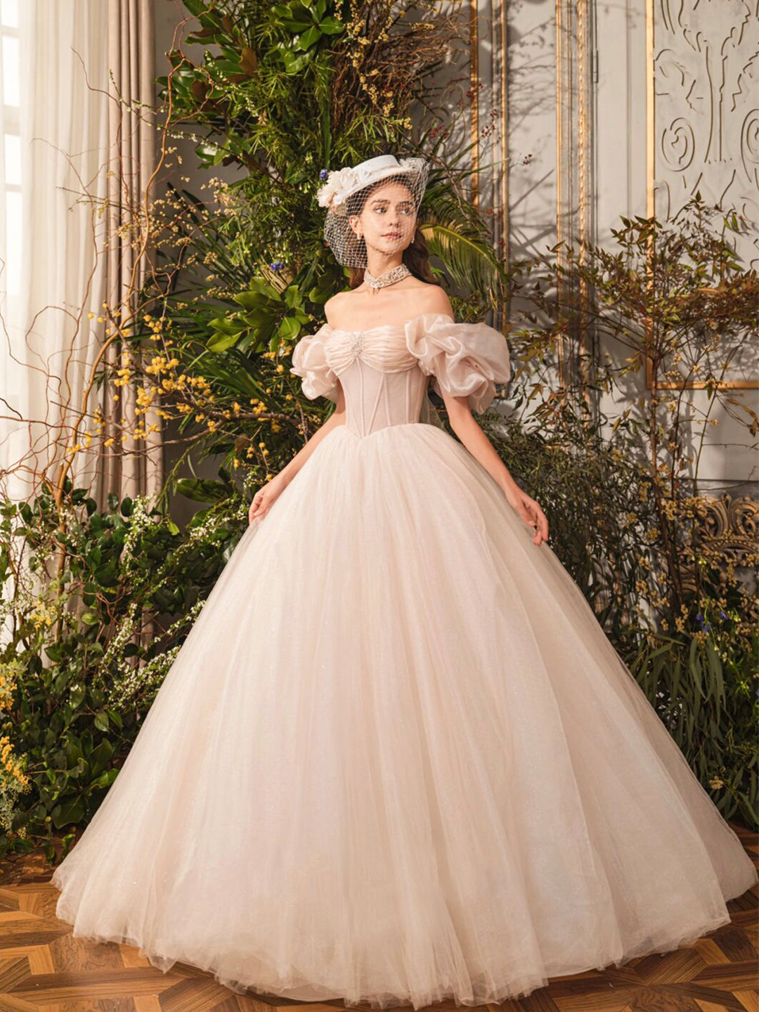Beautiful A-Line Tulle Off Shoulder Long Party Dress, Sweet 16 Formal Dress