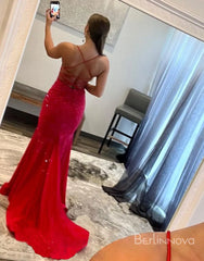 Wholesale Flared V-neck Spaghetti Straps Long Prom Dress prom dresses with long sleeves