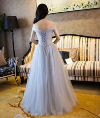 Beautiful Long Sweetheart Off Shoulder Party Dress, Tulle Prom Dress