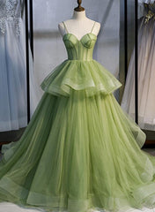 Gorgeous Light Green Sweetheart Tulle Formal Dress, Sweet 16 Gown Quinceanera Dress