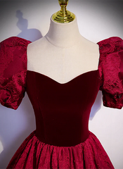 A-Line Princess Ballgown Sweetheart Short Sleeves Long Party Dress Evening Dress Prom Dress